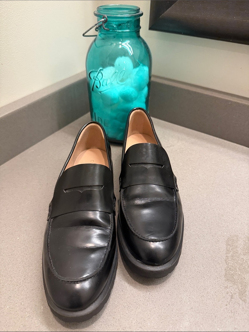 Cole Haan Black Leather Classic Penny Loafers